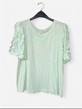 Cato Light Mint Ruffle Sleeve Tee